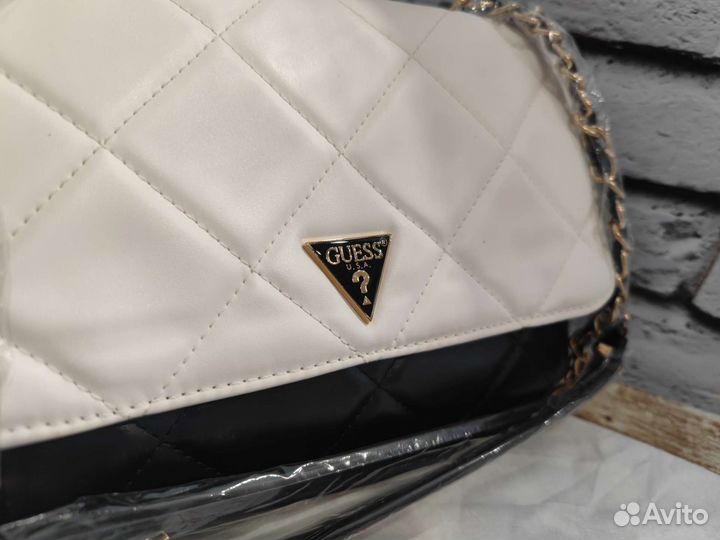 Сумка Женская Guess чёрная с белым