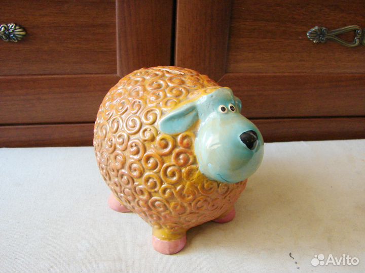 Копилка-овечка керамика