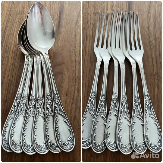 Столовые приборы мельхиор Старое Пламя, СССР