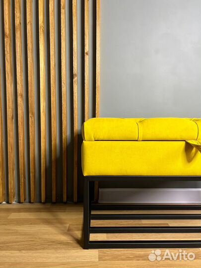 Банкетка обувница лофт с полками