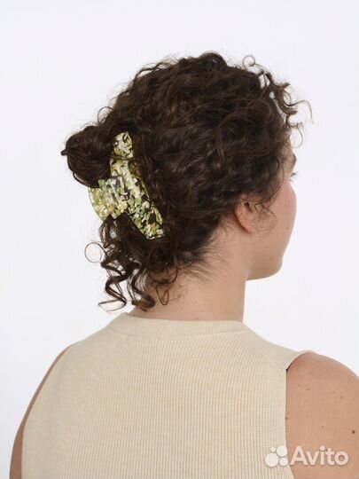 Заколка-краб для волос kisimi, размер L, цвет:lime