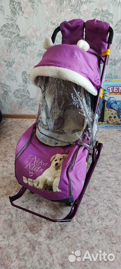 Санки коляска с колесами