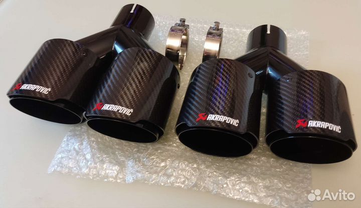 Насадки двойные Акрапович на глушитель