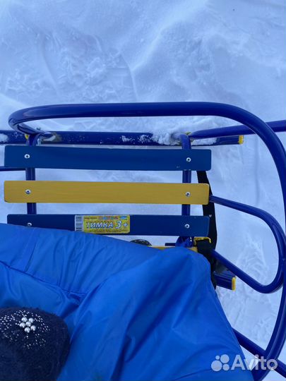 Детские санки с колёсиками и матрасом