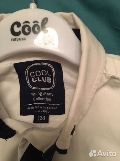 Рубашка белая CoolClub, 128 размер