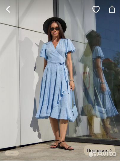 Платье на запах летнее вечернее на море