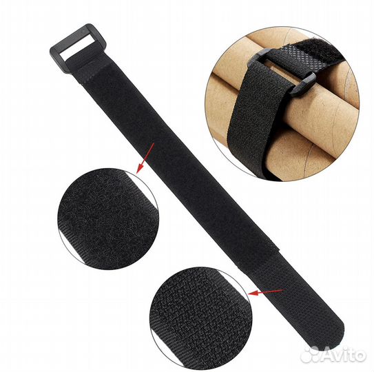 Многоразовые нейлоновые крепления на липучке синий