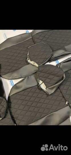 Лада Калина модельные чехлы экокожа-жаккард/кр.с