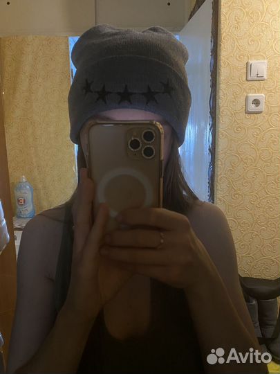 Шапка женская серая