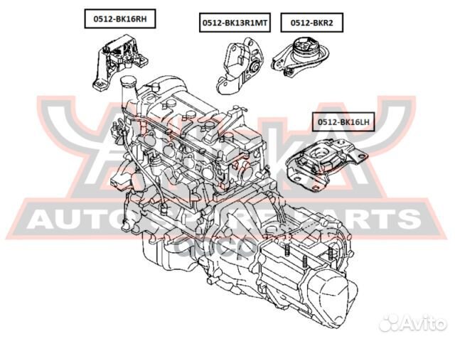 Подушка двигателя прав mazda/ 3