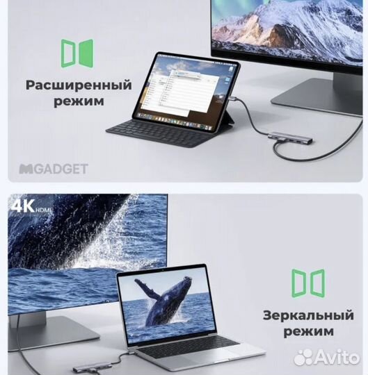 Хаб для MacBook Pro USB-C 6 в 1 ugreen