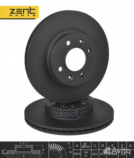 Диск тормозной hyundai getz 02- перед. вент. Z0