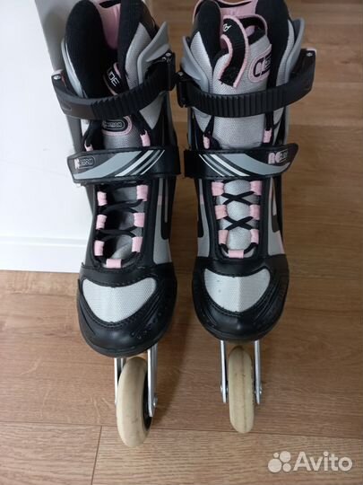 Коньки роликовые женские, защита