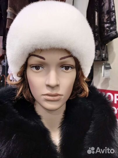 Шапка норковая новая белая