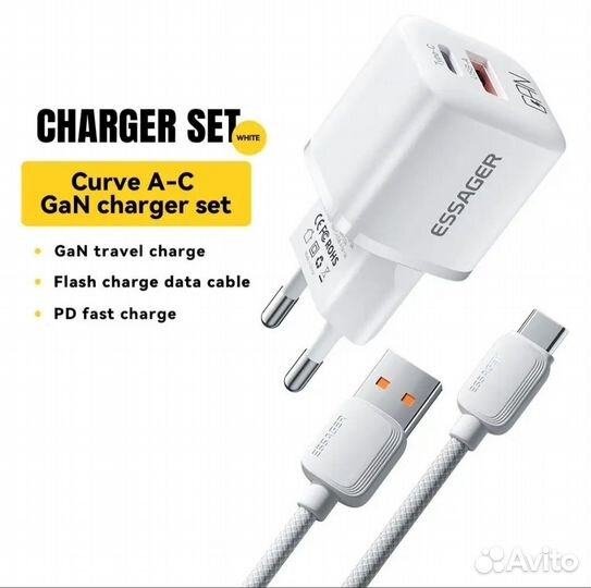 Зарядное устройство Essager 20W GaN Usb A type C
