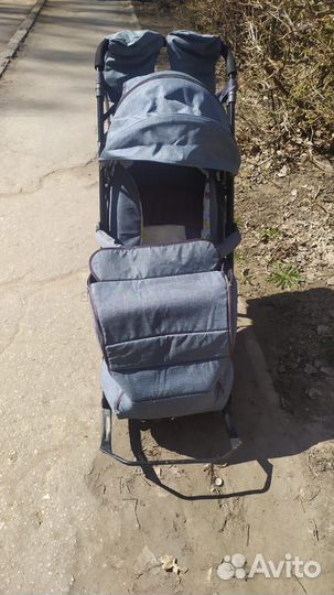 Санки-коляска Galaxy - Kids 3-3С Джинс (GK-3-3С)