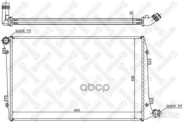 10-25286-SX радиатор системы охлаждения VW Pas