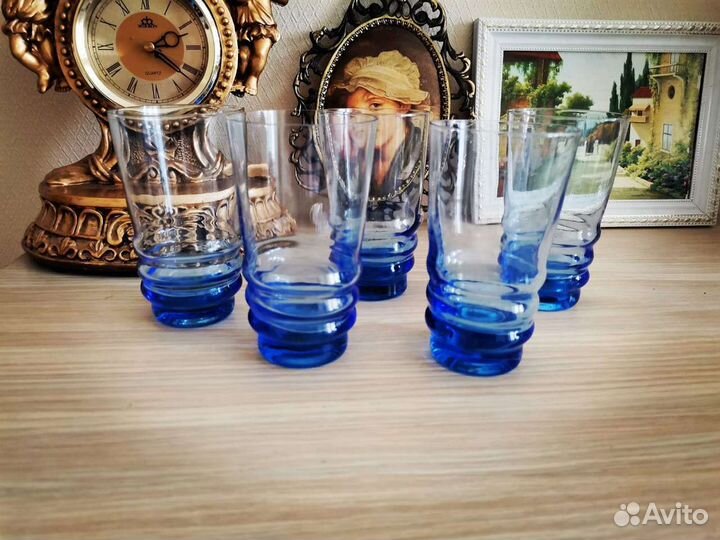 Стаканы Цветное стекло чехия 5шт