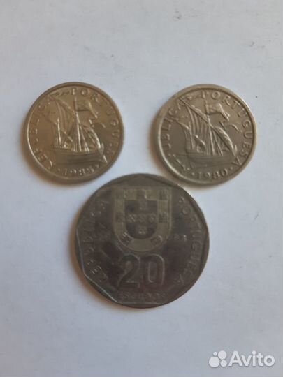 Монеты Англии, гдр, Испании, Франции, Португалии