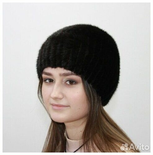 Шапка вязанка норковая