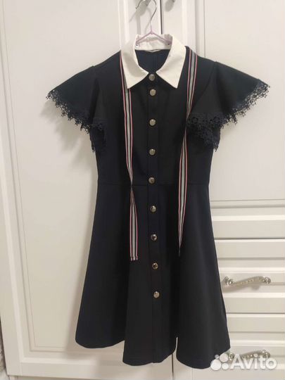 Платье школьное синее