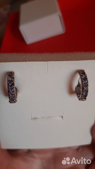 Серьги - конго с иолитами