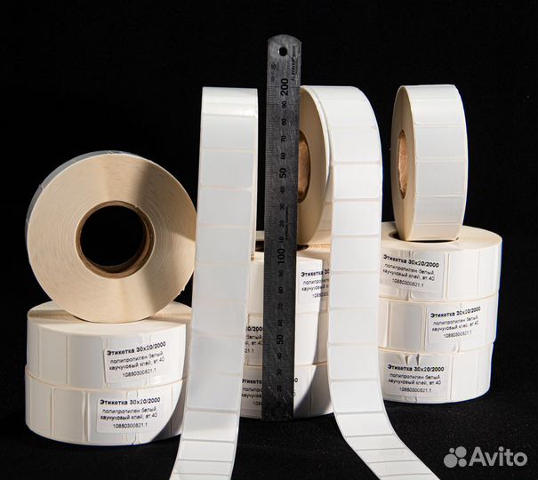Этикетки 30х20 мм полипропиленовые, 2500 шт