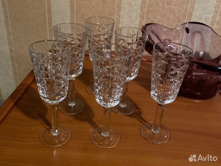 Фужеры хрусталь.Подсвечник керамический СССР