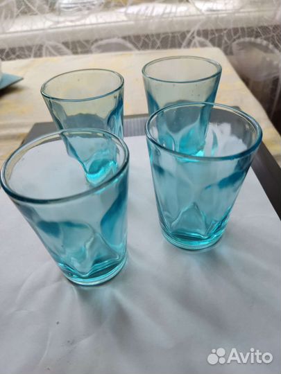 Посуда из СССР, 10 стопок, цветное стекло