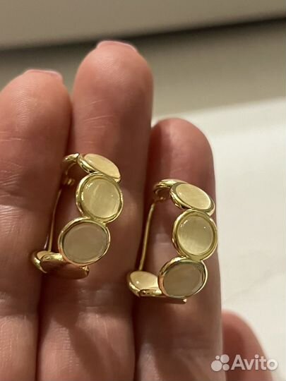 Серьги конго с опалами