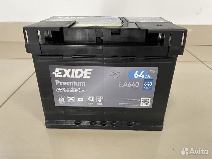 Аккумулятор Exide premium 64Ач 640А EA640