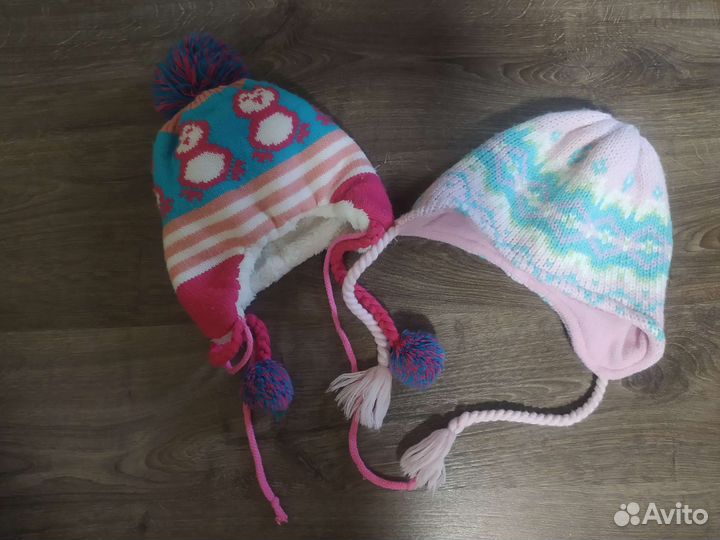 Шапки на девочек пакетом от 6 мес до 5 лет