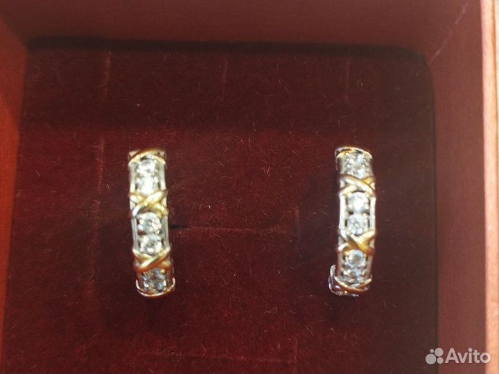 Серебряные серьги под тифанни