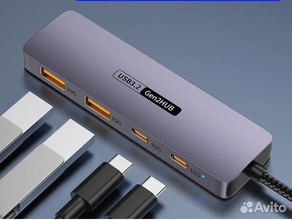 USB-C 3.2 Gen2 HUB (разветвитель USB+Type-C) 4 в 1