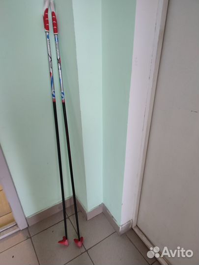Лыжи беговые 195 см, крепление NNN, есть палки и б