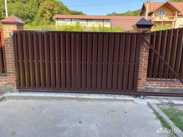 Ворота распашные с калиткой