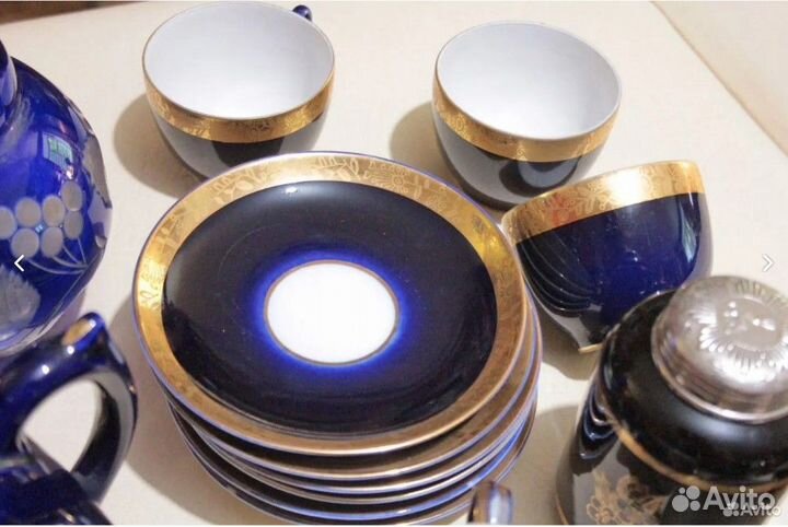 Сервиз кобальт сборный, лфз, салатница (Дулево), к