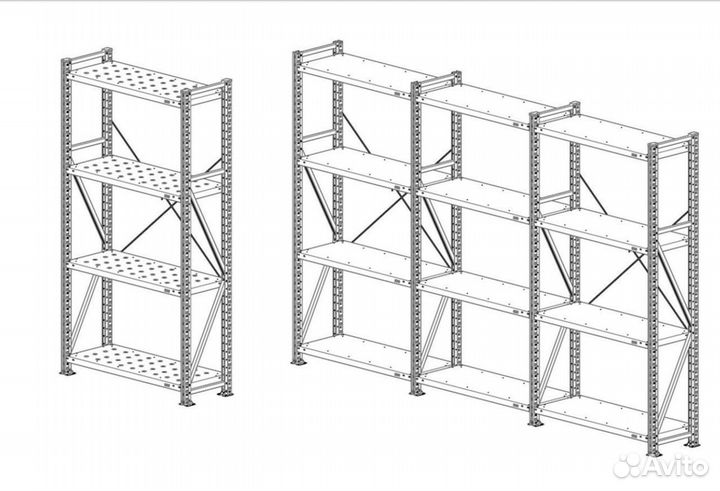 Стеллажи среднегрузовые в наличии