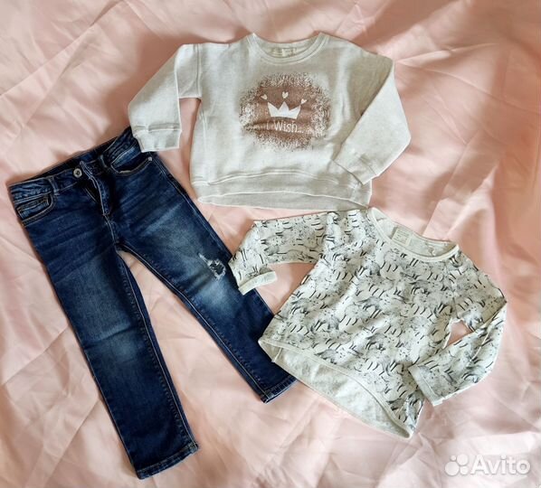 3-4 к- т Zara: джинсы, кофточки