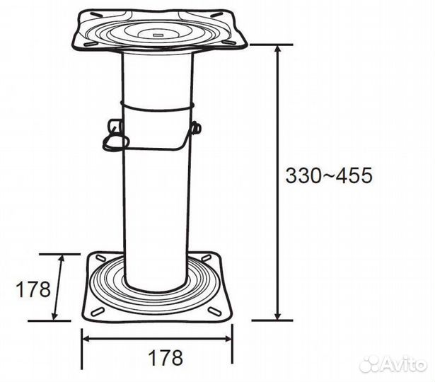 Стойка под кресло регулируемая (33-45 см.),сталь