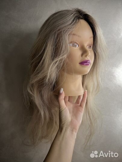 Болванка для причесок натуральные, учебная голова