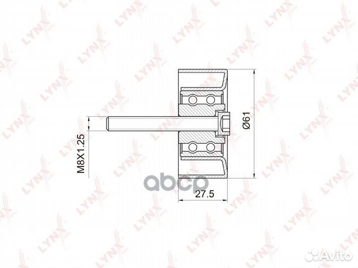 Ролик ремня грм обводной PB-3027 lynxauto