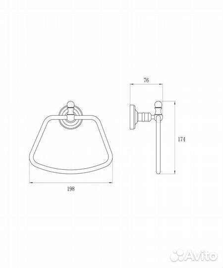 Держатель для полотенца Ganzer GZ31040-D бронза