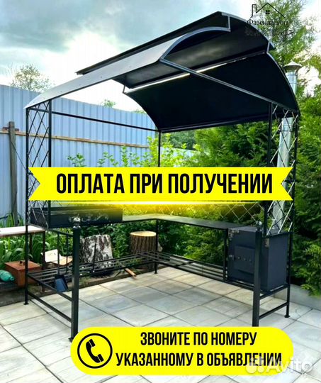 Мангал с печью под казан