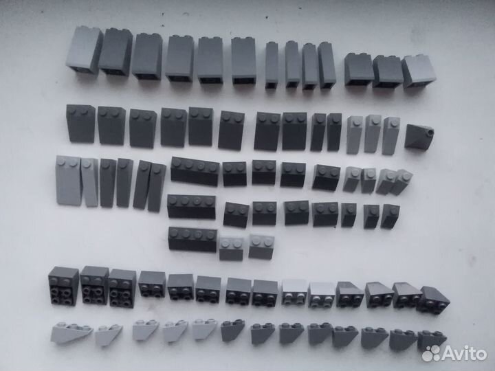 Кубики Лего серые всех типов