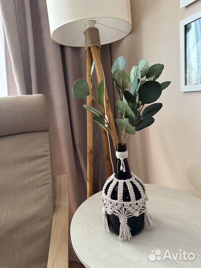 Ваза бутылка макраме ручной работы