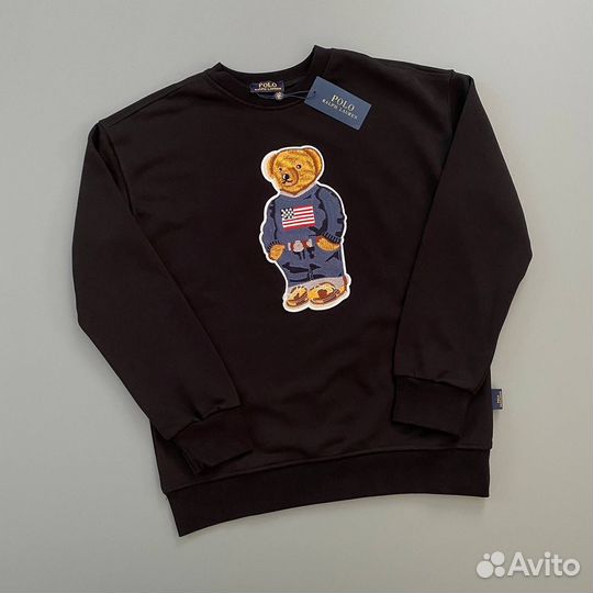 Свитшот polo ralph lauren с медведем черный