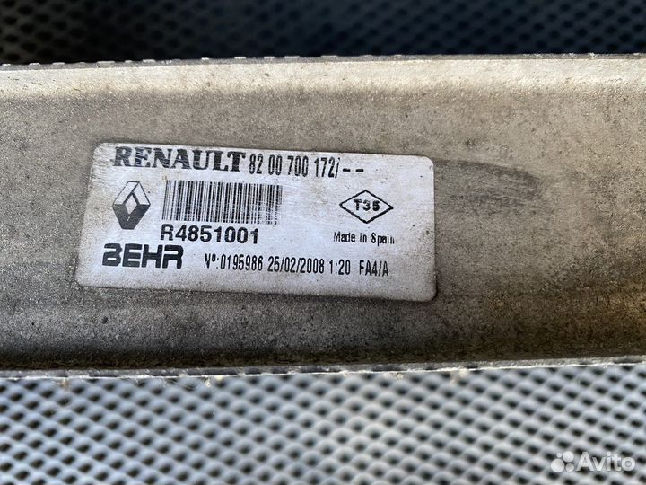 Радиатор интеркулера megane 2