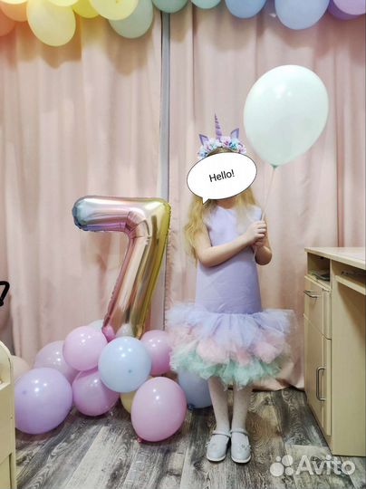 Платье для девочки на выпускной, единорожка 146
