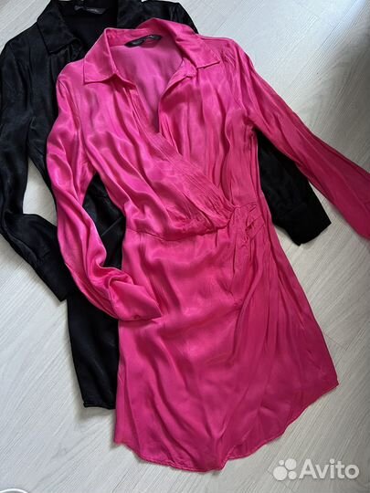 Платье атласное мини